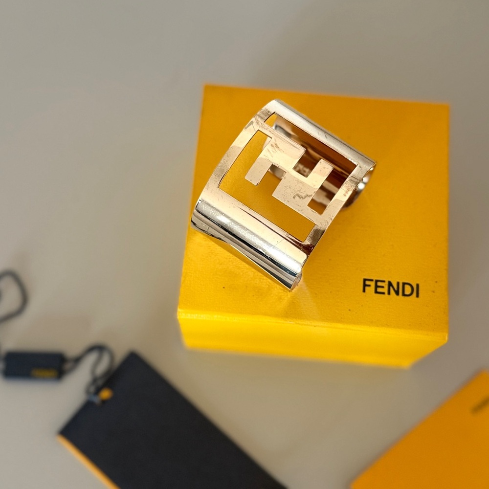 Fendi Gold Logo Statement Cuff